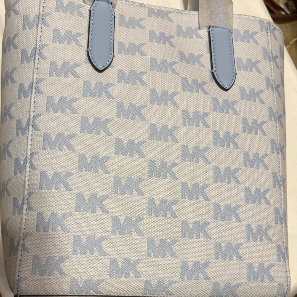Michael Kors Light Blue and Cream Tote with Cardholder - Picture 4 of 7